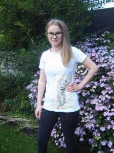 marmer panter JS t-shirt wit vrouwen