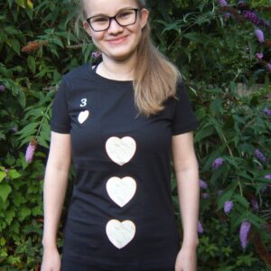 marmer harten js t-shirt zwart vrouwen