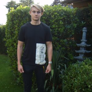 marmer panter js t-shirt zwart mannen